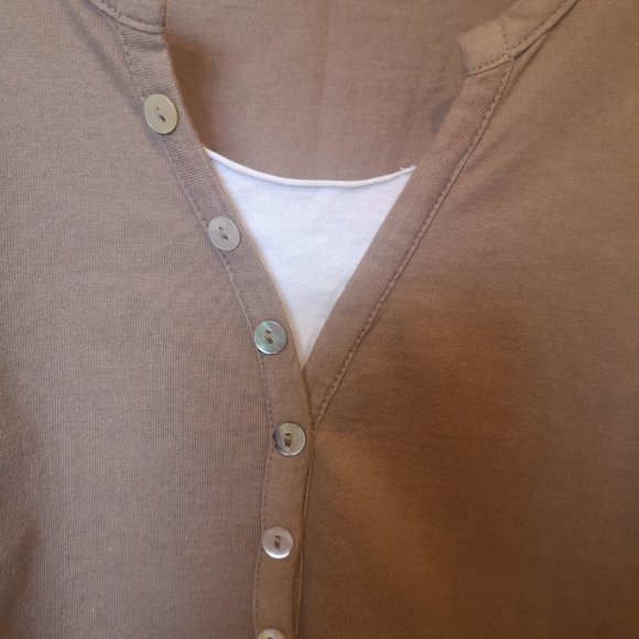 3/$20 Woolworth's 3/4 sleeve light brown top - Picture 5 of 5